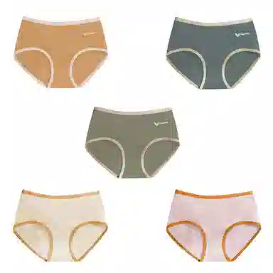 棉基因 亲肤透气简约舒适柔软抑菌裆中腰高弹贴身三角内裤 女款 组合装