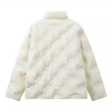 兔先森 无性别主义纯色时尚钢印设计加厚保暖外套夹克面包服情侣款极寒户外立领羽绒服 男女同款