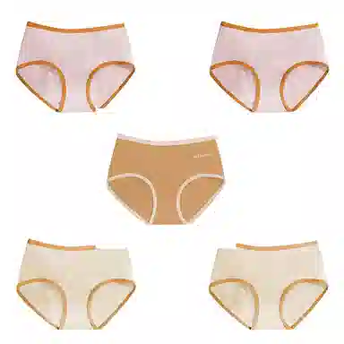 棉基因 亲肤透气简约舒适柔软抑菌裆中腰高弹贴身三角内裤 女款 组合装