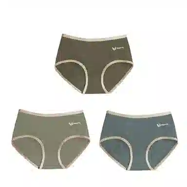 棉基因 亲肤透气简约舒适柔软抑菌裆中腰高弹贴身三角内裤 女款 组合装