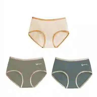 棉基因 亲肤透气简约舒适柔软抑菌裆中腰高弹贴身三角内裤 女款 组合装