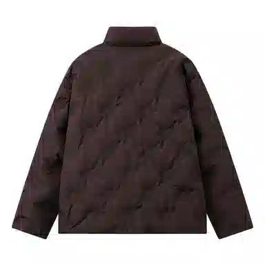 兔先森 无性别主义纯色时尚钢印设计加厚保暖外套夹克面包服情侣款极寒户外立领羽绒服 男女同款