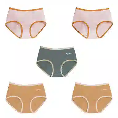 棉基因 亲肤透气简约舒适柔软抑菌裆中腰高弹贴身三角内裤 女款 组合装