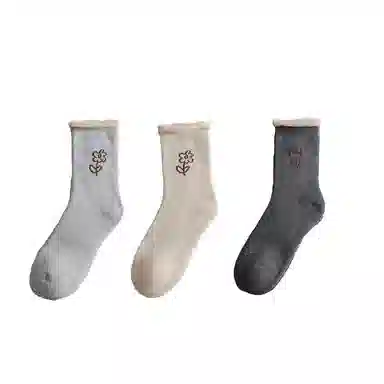 棉基因 加绒加厚抑菌吸汗中筒袜 女款 组合装