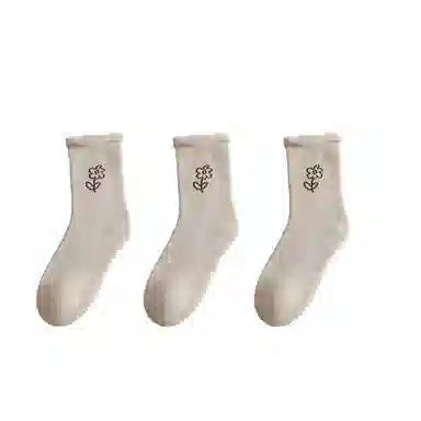 棉基因 透气加绒加厚地板月子舒适中筒袜 女款 组合装