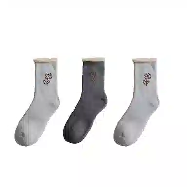 棉基因 透气加绒加厚地板月子舒适中筒袜 女款 组合装