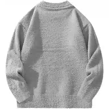 帕丁顿熊 基础款休闲慵懒风小熊胸针纯色宽松保暖加厚针织衫 男女同款