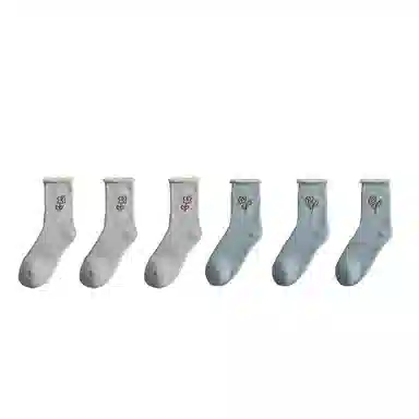 棉基因 加绒加厚抑菌吸汗中筒袜 女款 组合装