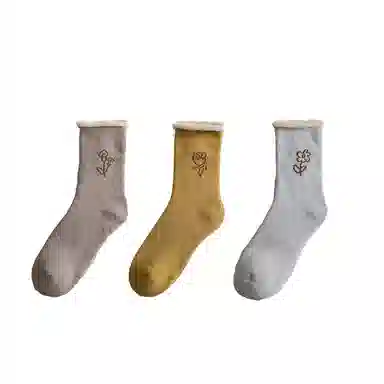 棉基因 加绒加厚抑菌吸汗中筒袜 女款 组合装