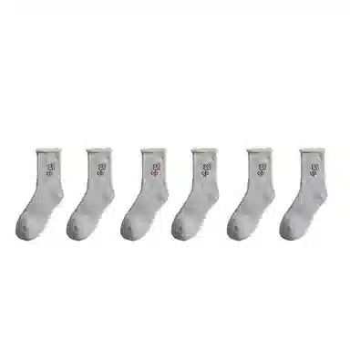 棉基因 加绒加厚抑菌吸汗中筒袜 女款 组合装