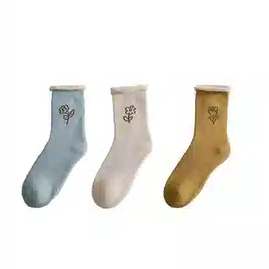 棉基因 加绒加厚抑菌吸汗中筒袜 女款 组合装