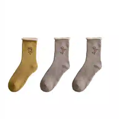 棉基因 加绒加厚抑菌吸汗中筒袜 女款 组合装