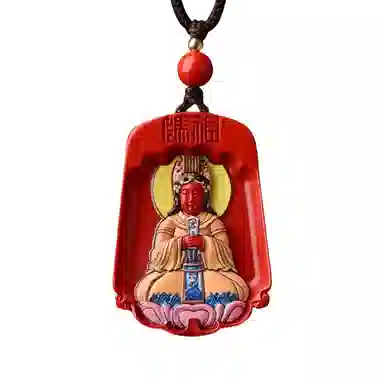凯真 海上女神妈祖 【已祝福】高含量帝王砂 上岸平安福禄吉祥 国潮新中式简约百搭 朱砂 吊坠 男女同款情侣款