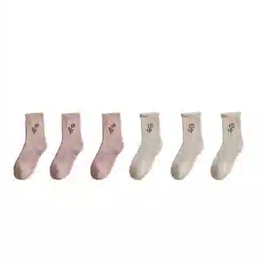 棉基因 加绒加厚抑菌吸汗中筒袜 女款 组合装