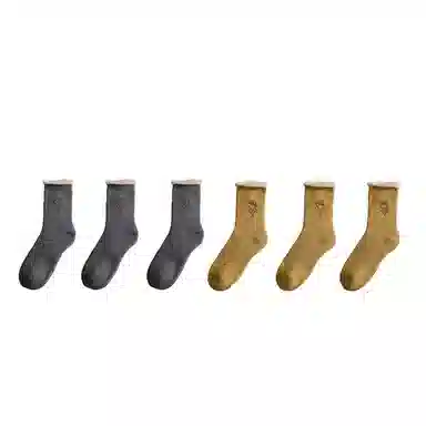 棉基因 加绒加厚抑菌吸汗中筒袜 女款 组合装