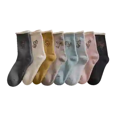 棉基因 加绒加厚抑菌吸汗中筒袜 女款 组合装