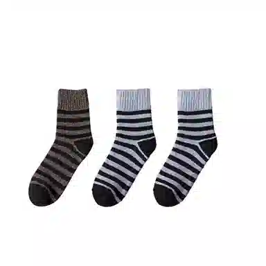 棉基因 舒适透气加绒加厚保暖亲肤毛圈中筒袜 男款 组合装