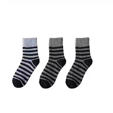 棉基因 舒适透气加厚加绒保暖亲肤毛圈中筒袜 男款 组合装