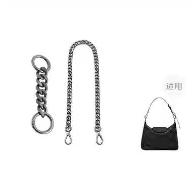 Longchamp Hobo Strap Gunmetal/White