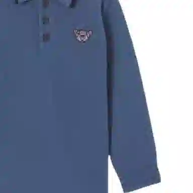 Burberry Bear Embroidered Polo Shirt Kids Blue