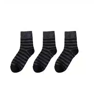 棉基因 舒适透气加厚加绒保暖亲肤毛圈中筒袜 男款 组合装