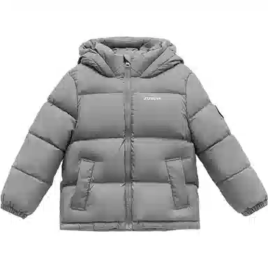 左西 连帽简约字母长袖羽绒服 儿童款