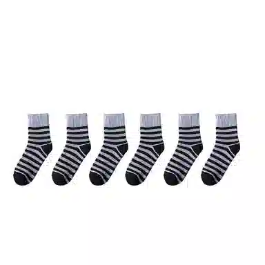 棉基因 舒适透气加厚加绒保暖亲肤毛圈中筒袜 男款 组合装