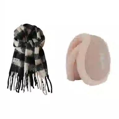 匹克 流苏保暖毛绒护耳韩系 涤纶 绒线围巾 男女同款情侣款