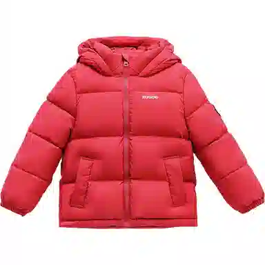 左西 连帽简约字母长袖羽绒服 儿童款