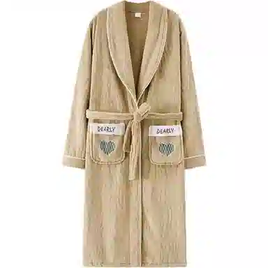 秀黛 刺绣长款家居服可外穿保暖睡袍 女款