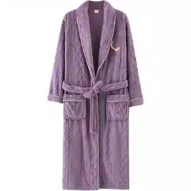 秀黛 刺绣长款家居服可外穿保暖睡袍 女款