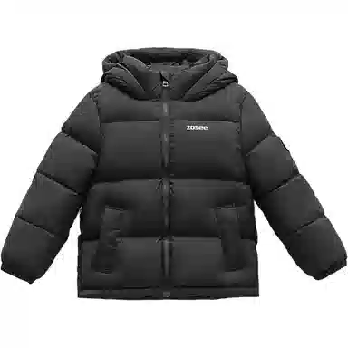 左西 连帽简约字母长袖羽绒服 儿童款