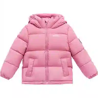 左西 连帽简约字母长袖羽绒服 儿童款