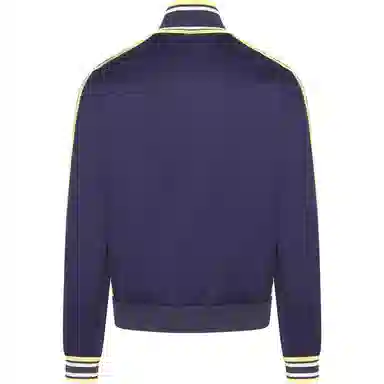 GUCCI Striped Zip-Up Jacket Blue
