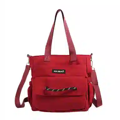 垣途者 韩版补课袋初中生高中学生补习手拎袋简约百搭单肩包大容量手提袋 尼龙布 斜挎包 男女同款情侣款 多色