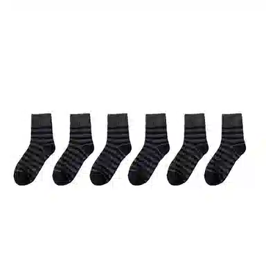 棉基因 舒适透气加绒加厚保暖亲肤毛圈中筒袜 男款 组合装