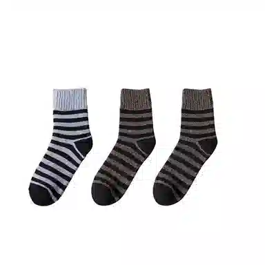 棉基因 舒适透气加绒加厚保暖亲肤毛圈中筒袜 男款 组合装
