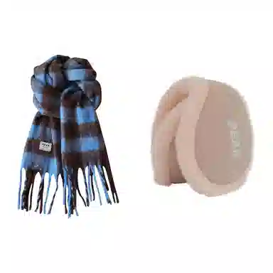 匹克 流苏保暖毛绒护耳韩系 涤纶 绒线围巾 男女同款情侣款