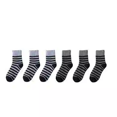 棉基因 舒适透气加绒加厚保暖亲肤毛圈中筒袜 男款 组合装