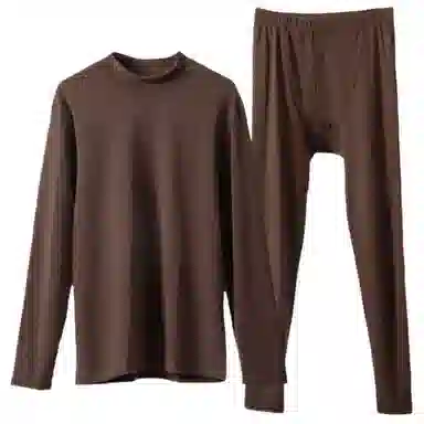 兰缪 双面磨毛德绒中领内衣黑科技阳离子防风护颈高弹亲肤柔软舒适锁温蓄热抑菌透气无痕基础打底保暖套装 男款