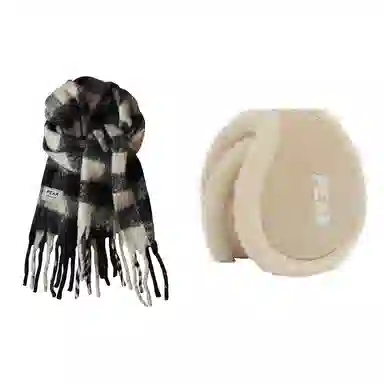 匹克 流苏保暖毛绒护耳韩系 涤纶 绒线围巾 男女同款情侣款