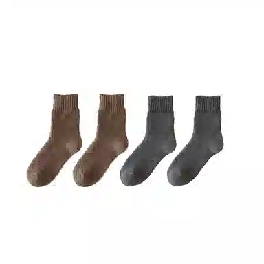 棉基因 抗寒保暖加厚款毛巾袜防寒毛圈中筒袜 男款 组合装