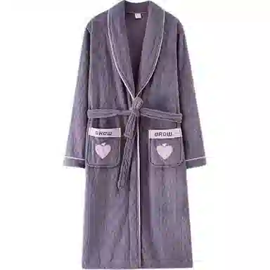 秀黛 刺绣长款家居服可外穿保暖睡袍 女款