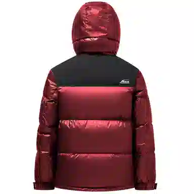 雅鹿 拼色连帽短加厚保暖面包服羽绒服 男款