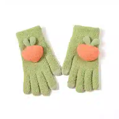 浪莎 冬季女士针织手套可爱韩版防寒保暖女学生加厚触屏骑行手套 涤纶 绒线手套 女款