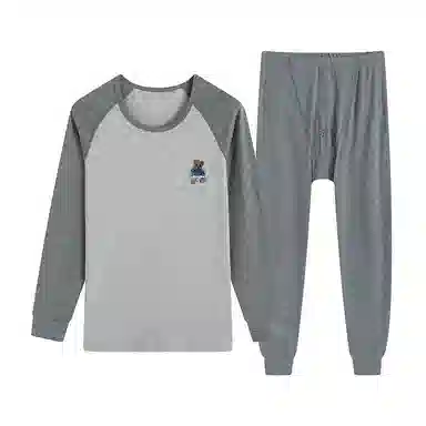 贴身领域 舒适亲肤圆领打底防寒保暖套装 男款