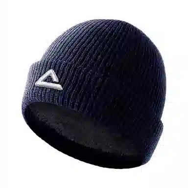 匹克 秋冬休闲简约潮流 腈纶/涤纶 绒线帽 男女同款情侣款 藏蓝色