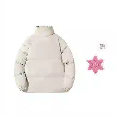 棉购 美式甜美纯色立领保暖基础款百搭棉服 女款 米杏色