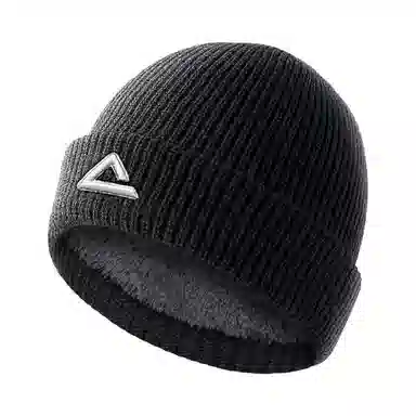 匹克 秋冬休闲简约潮流 腈纶/涤纶 绒线帽 加绒加厚保暖防寒 男女同款情侣款 黑色