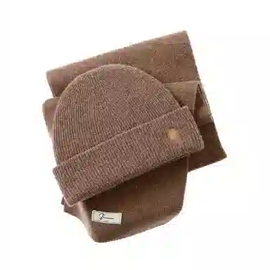 玖慕 毛绒两件套装秋冬女朋友生日送礼保暖精致礼盒 绵羊毛 绒线围巾 女款